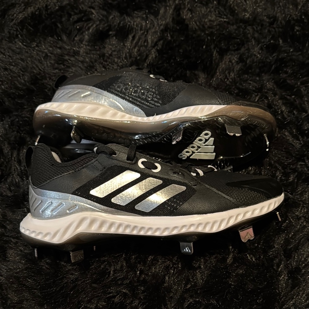 Adidas Black and Silver Performance Sneakers